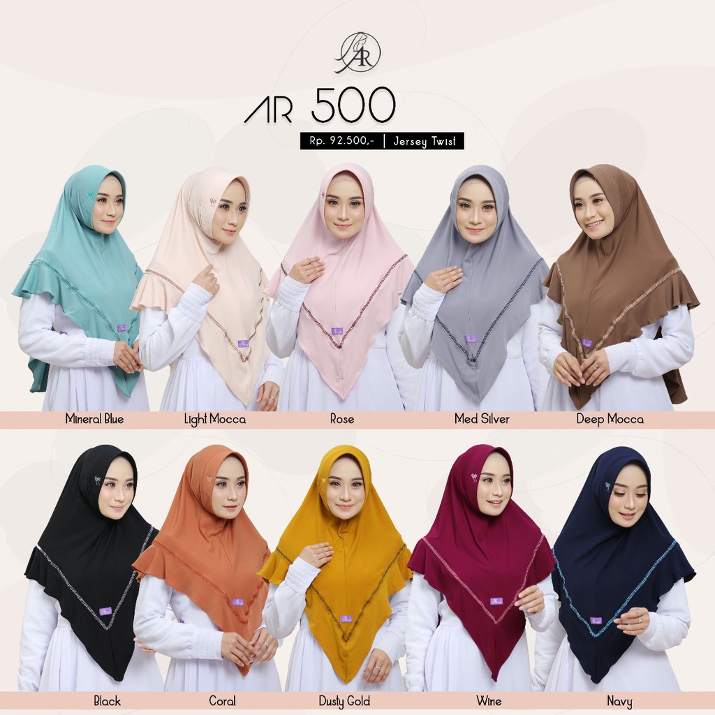 Terbaru Terlaris Hijab Ar rafi AR 500 Jilbab Bergo Instan Jersey Variasi Stik Kerudung Instan Antem-reseller (chat dulu)