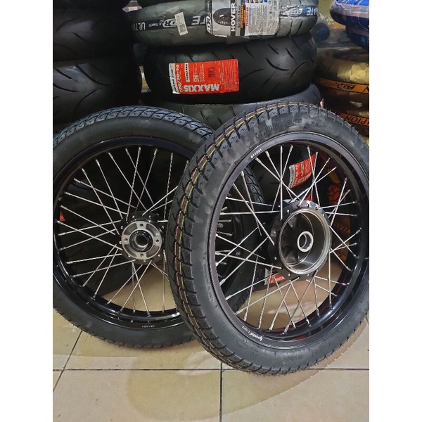 paketan velg jari jari ring 18 scarlet buat motor yamaha rx king ring 18(sepasang tinggal pakai)