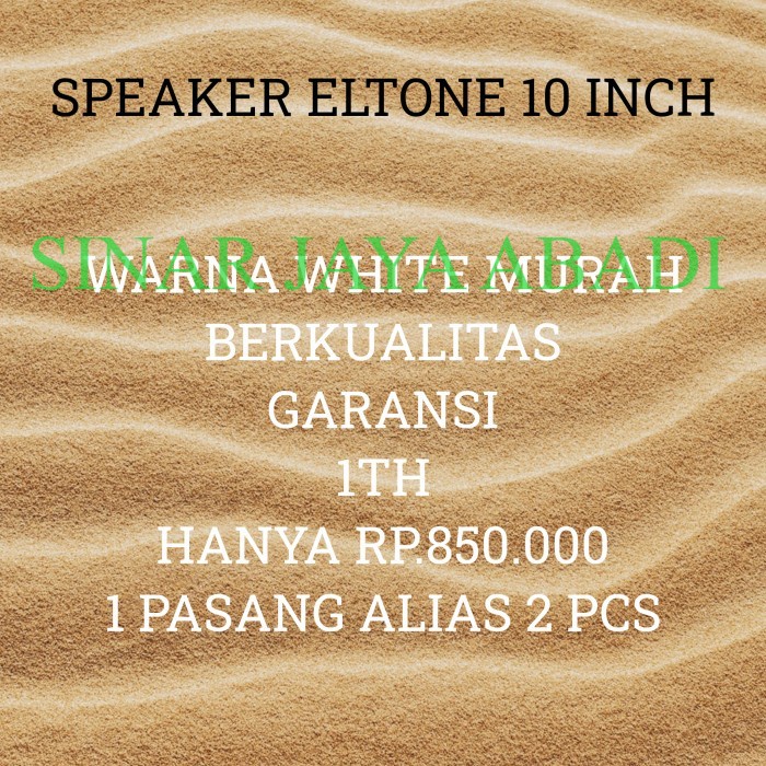 SPEAKER PASIF KARAOKE ELTONE 10 INCH WHITE 1 PASANG