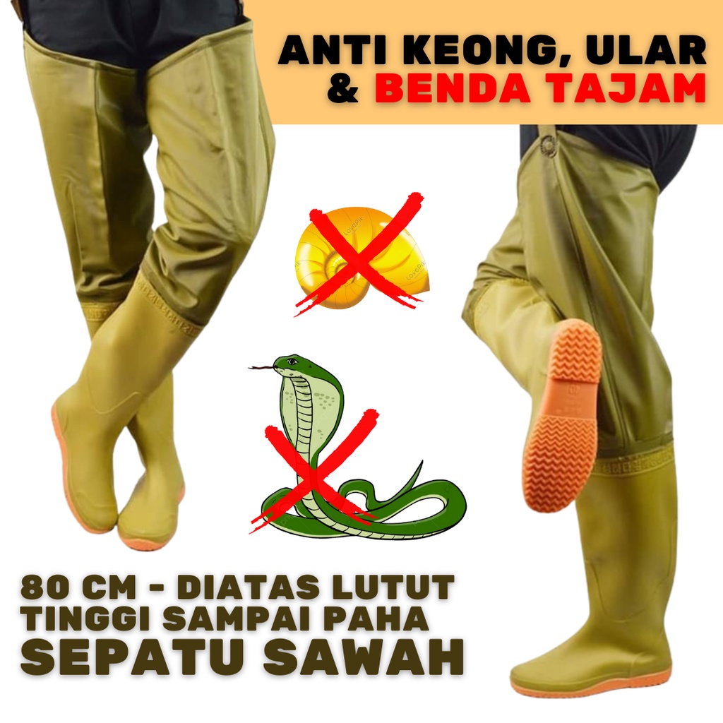 Sepatu Sawah Boot Anti Keong 80 Cm / Sawah / Ladang Kolam