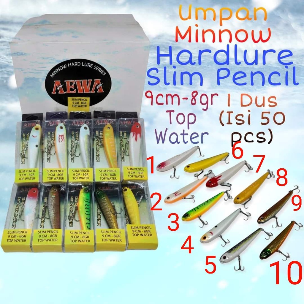 Lure MINNOW AEWA SLIM PENCIL (9cm / 8gram) TOP WATER