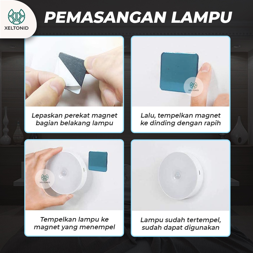 Lampu Darurat Sensor Gerak Keren Lampu Tangga Lemari Dapur Dinding Magnetic Keren