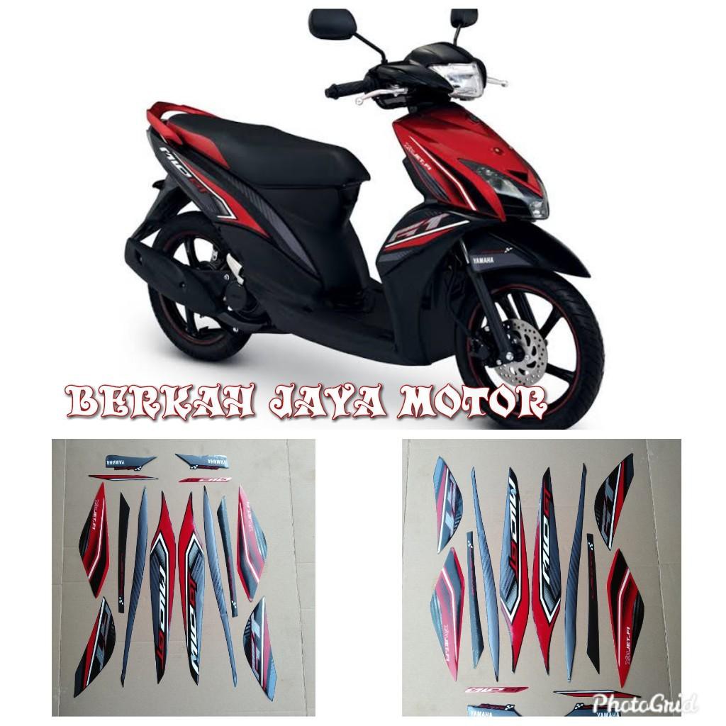 STRIPING MIO GT 2013 HITAM MERAH LIS BODY STICKER MOTOR MIO GT 2013
