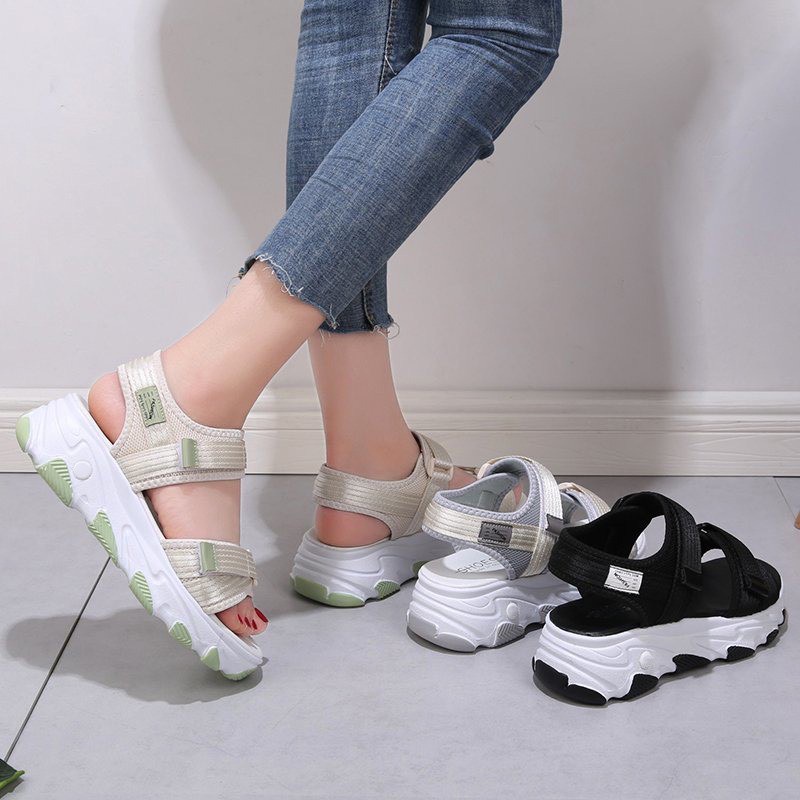 {COD/BAYAR DITEMPAT} DF-516 ORIGINAL Wedges Sandal Tali Wanita Korea Import Premium Quality