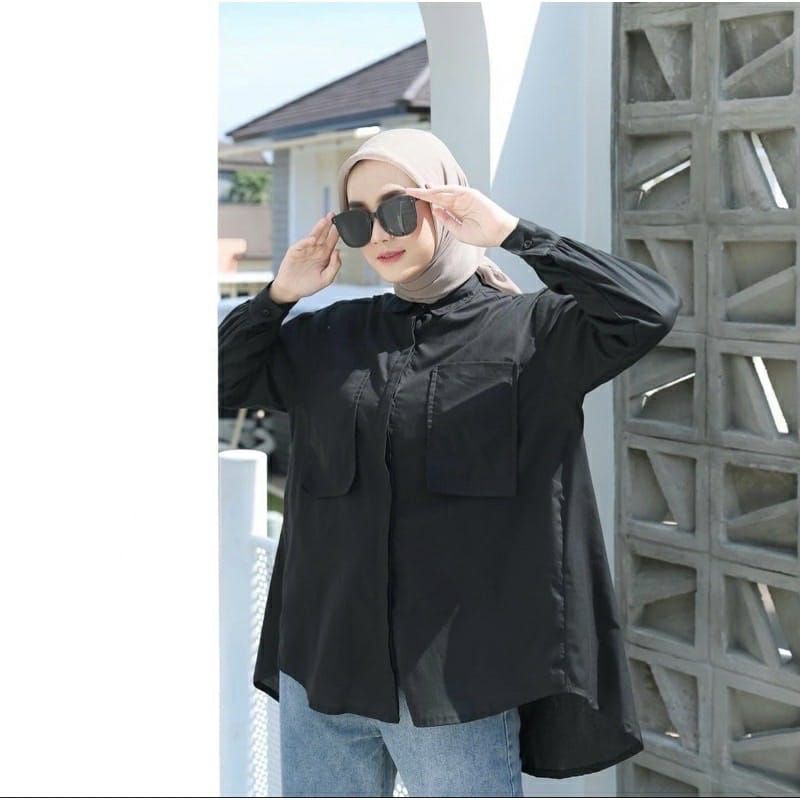 Kemeja Wanita Linen Jazlyn Shirt Linen 2 Pocket