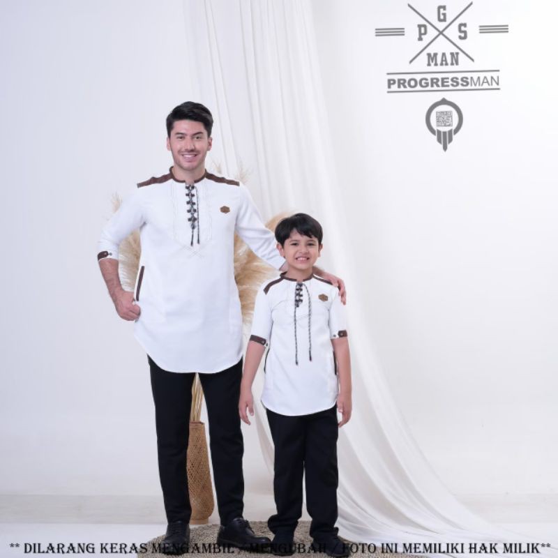 couple baju koko kurta pakistan tali ziper original progressman premium muslim pria modern