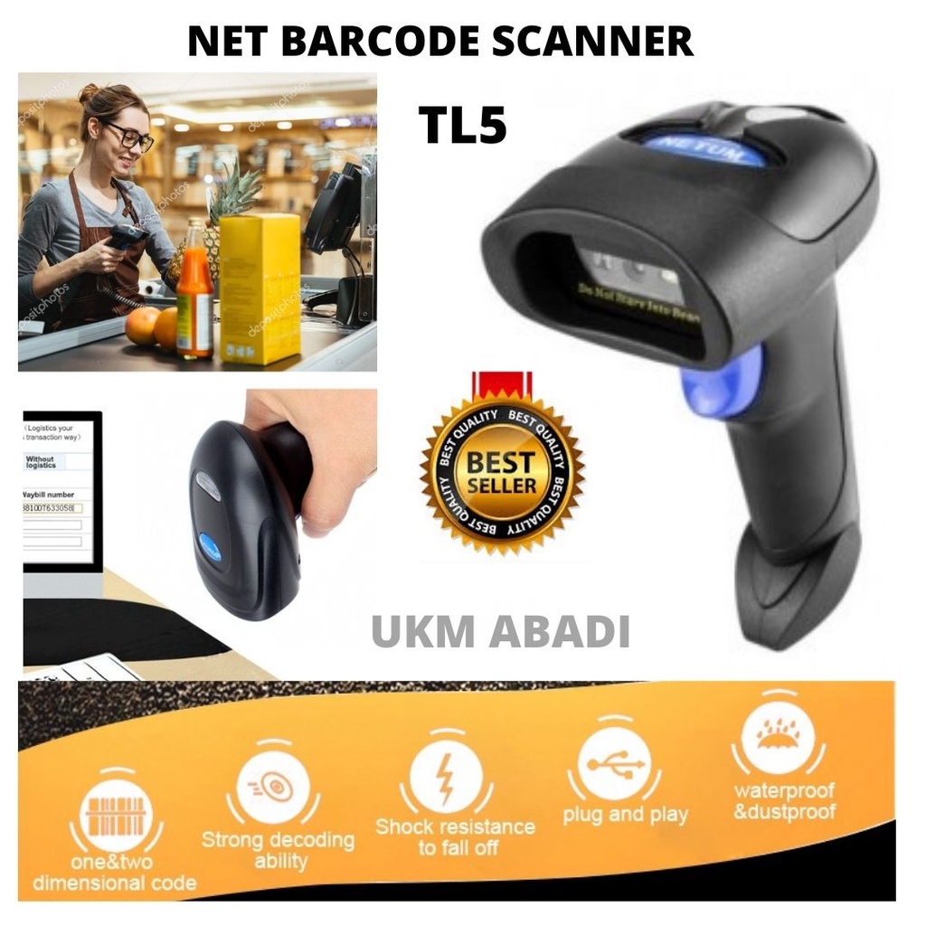 NET Barcode Scanner 1D USB Laptop PC  TL5 111130