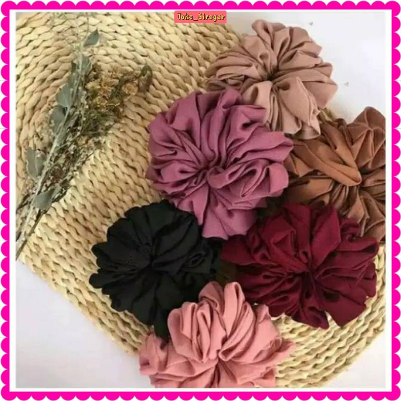 Ikat rambut Scrunchie RAYON korea kekinian motif Tie Dye kunciran murah Bahan Moscrepe