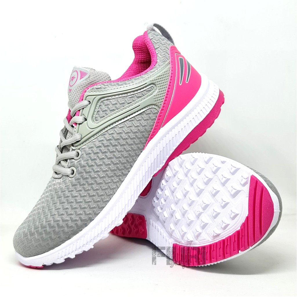 FIURI - Pro ATT Original - VIL 70 Abu - Abu Pink 37-40 - Sepatu Kets Wanita - Sepatu Sneakers Wanita - Sepatu Olahraga Sport Wanita - Sepatu Casual - Sepatu Jogging Lari Fitness Gym Senam Wanita - Sepatu Cewek - Sepatu Sekolah Bertali SD SMP SMA