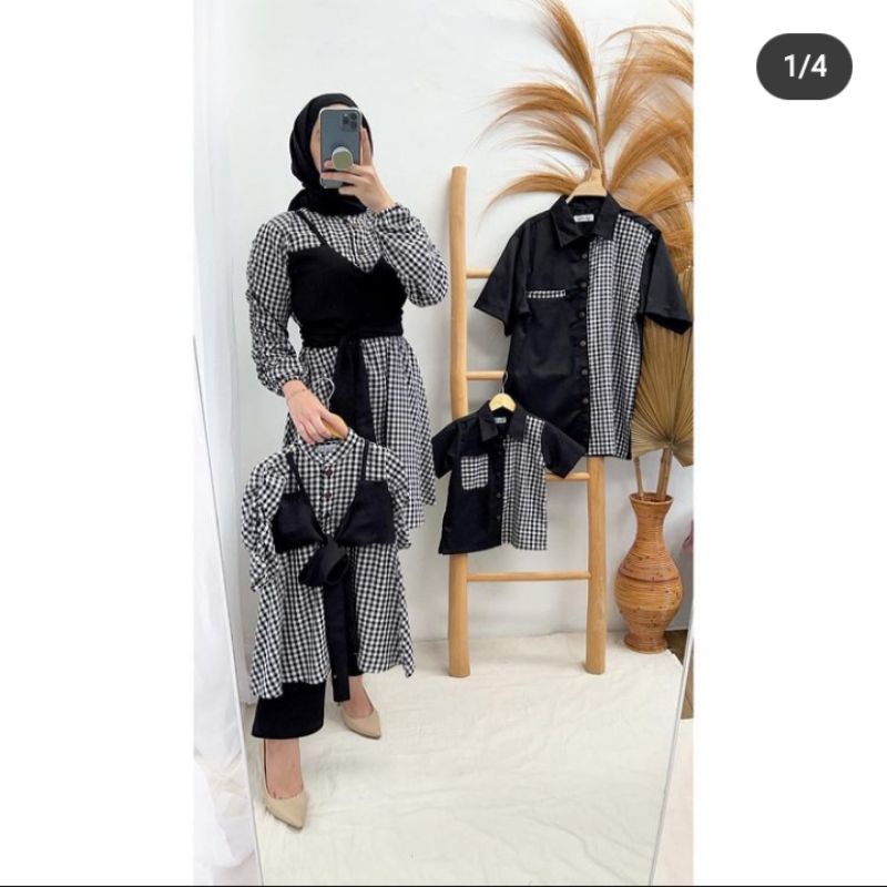 Raisa Tunik - Tunik Tartan | Atasan Tartan Kotak - Atasan Couple Keluarga | Set Tunik Keluarga - Cou