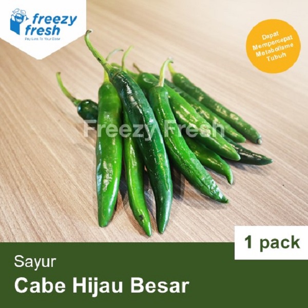 

Cabe Hijau Besar (Per 1 Pak 150 gr)