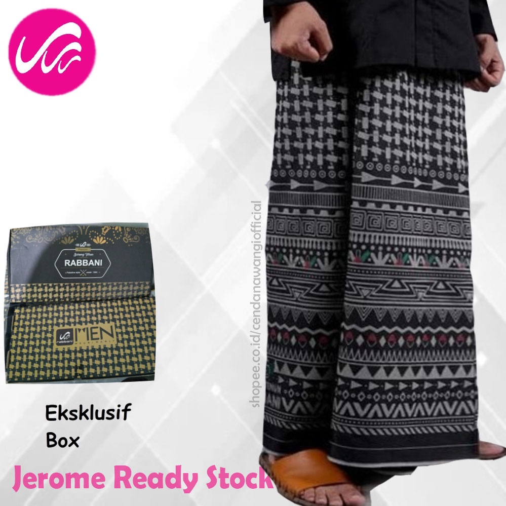 sarung rabbani eksklusif tenun dengan box rabbani k par 4 hitam