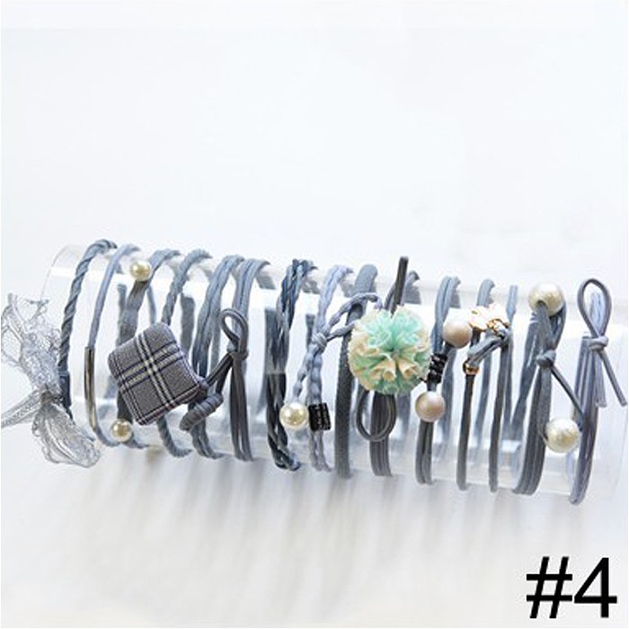 ★ Cayman ★ 1 Set Ikat Rambut Simple Bahan Karet Gaya Wanita Fashion Women Lady Hair Band jew35-Design 4 (15pcs)