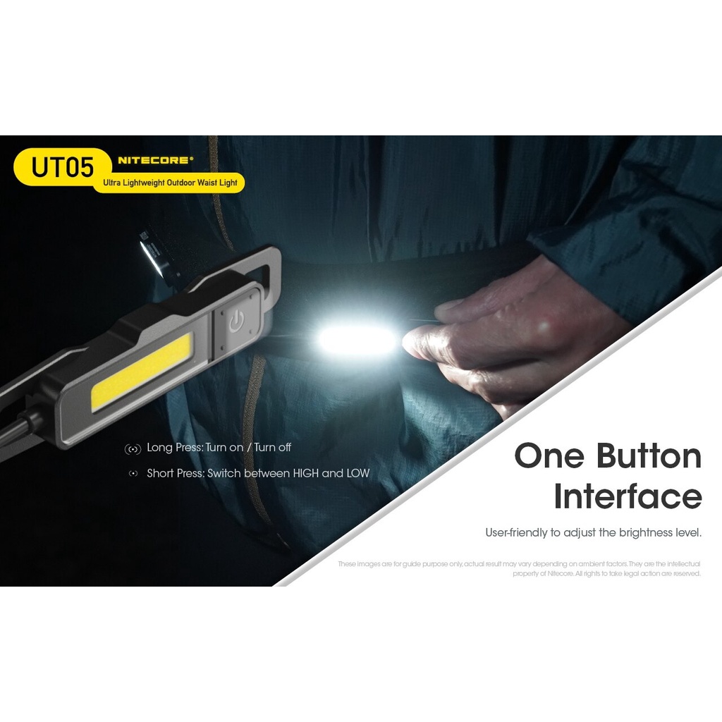 Nitecore Lampu Pinggang Ultra UT05 Senter Pinggang Led Superterang Lightweight Outdoor Waist Light