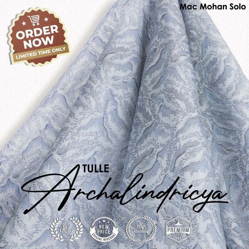[NEW ARRIVAL] TULLE ARCHALINDRICYA WITH STONE SEQUINS EXCLUSIVE TILE PAYET PER 0.5M BY MAC MOHAN