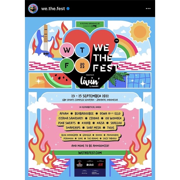 Tiket We The Fest - GA Presale 3 (2 lembar)