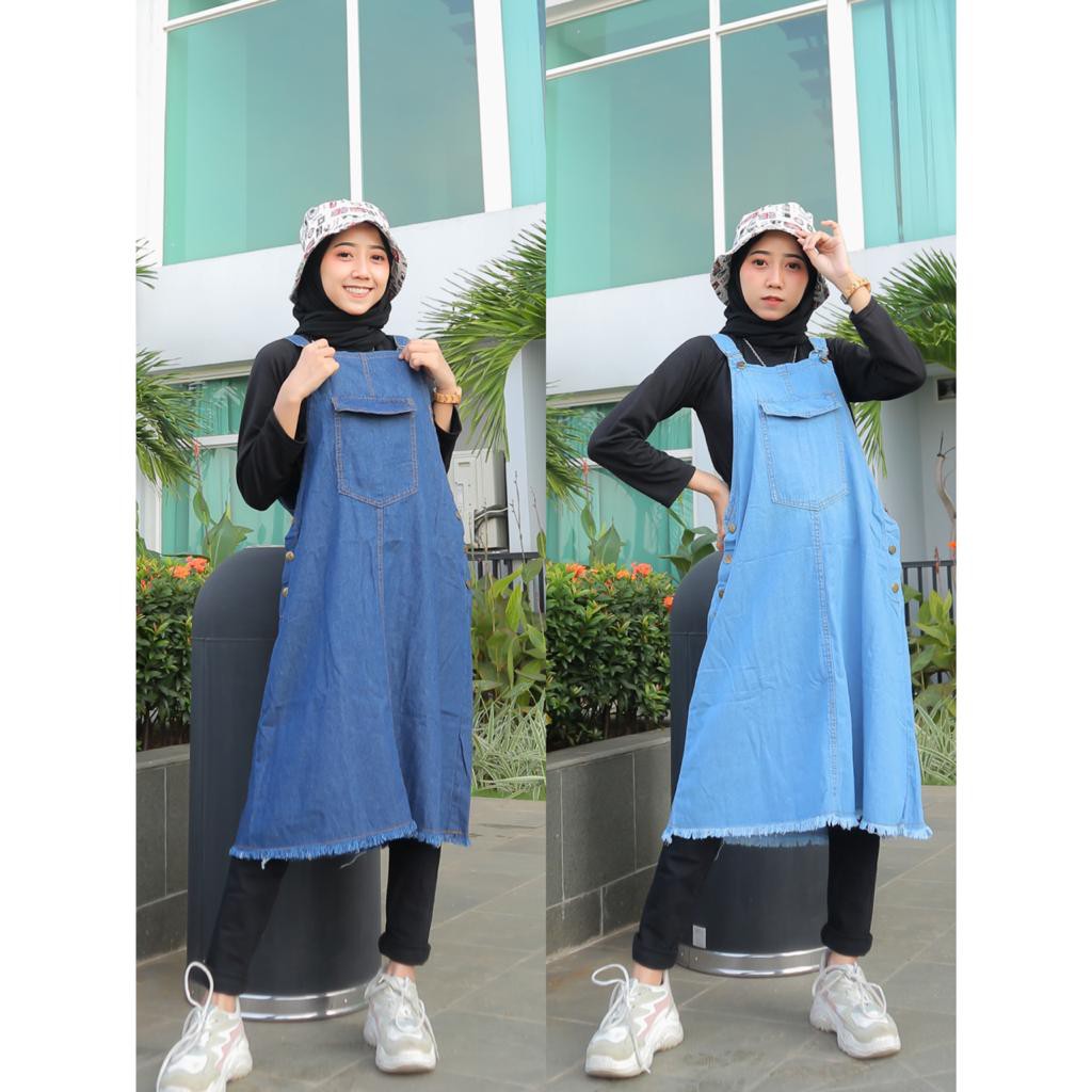 Bisa COD FRIANDA MINI OVERALL – Overall Ootd Fashion muslim Overall jeans