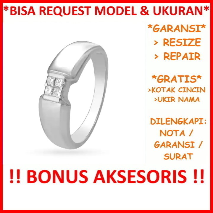 Garansi Paladium Asli Bisa Pesan Model Gratis Ukir Nama Cincin Kawin Palladium Pria Poladium ID394