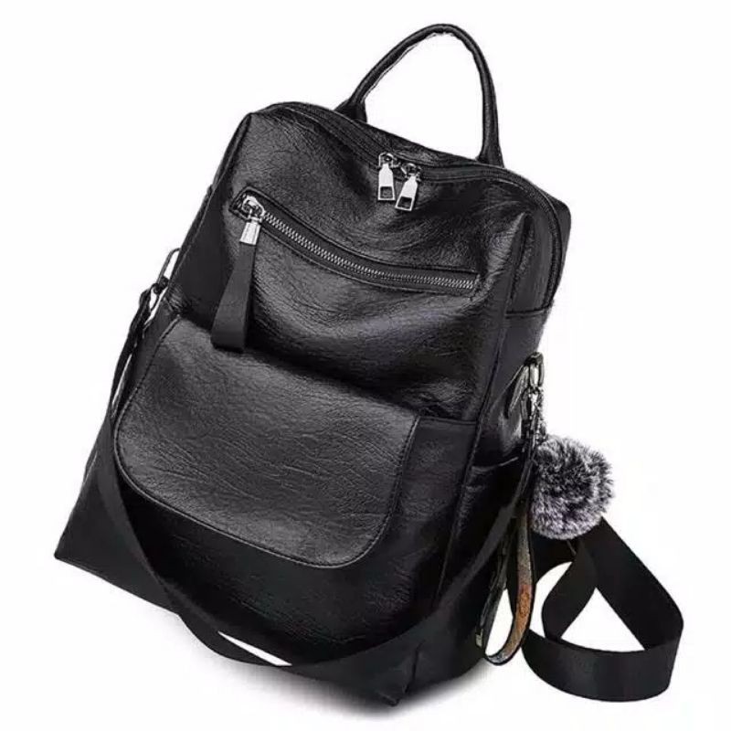 TASMURAH30_~》BACKPACK PLUS GANTUNGAN SOFT LEATHER  FASHION