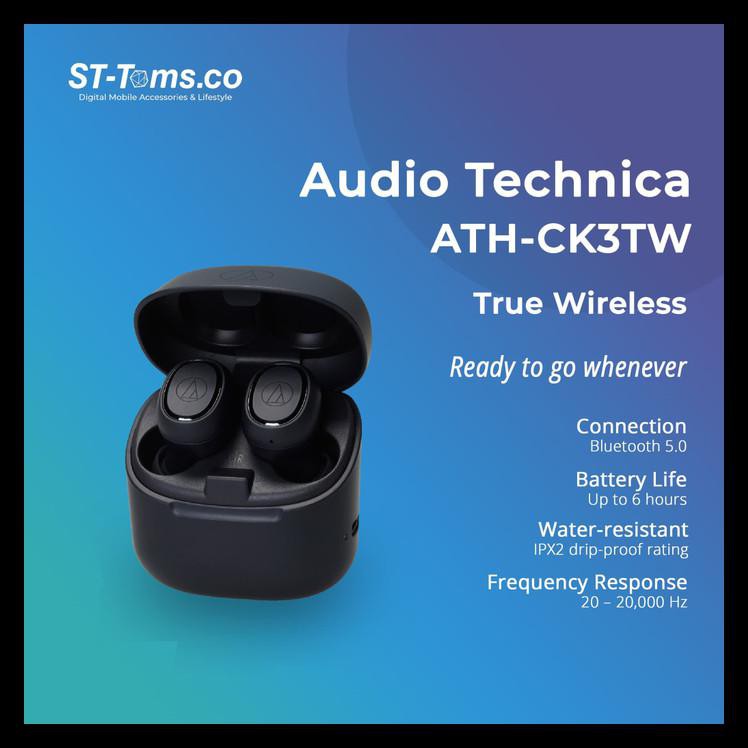 {{BAYAR DI TEMPAT}} Audio Technica ATH CK3TW CK 3 TW CK3TW Wireless In-Ear Headphone TERBARU [Kode