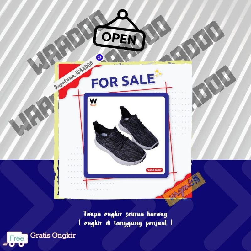 WAADOO Sport shoes pria Dezzy vol 2 Sepatu Running Olahraga Hitam