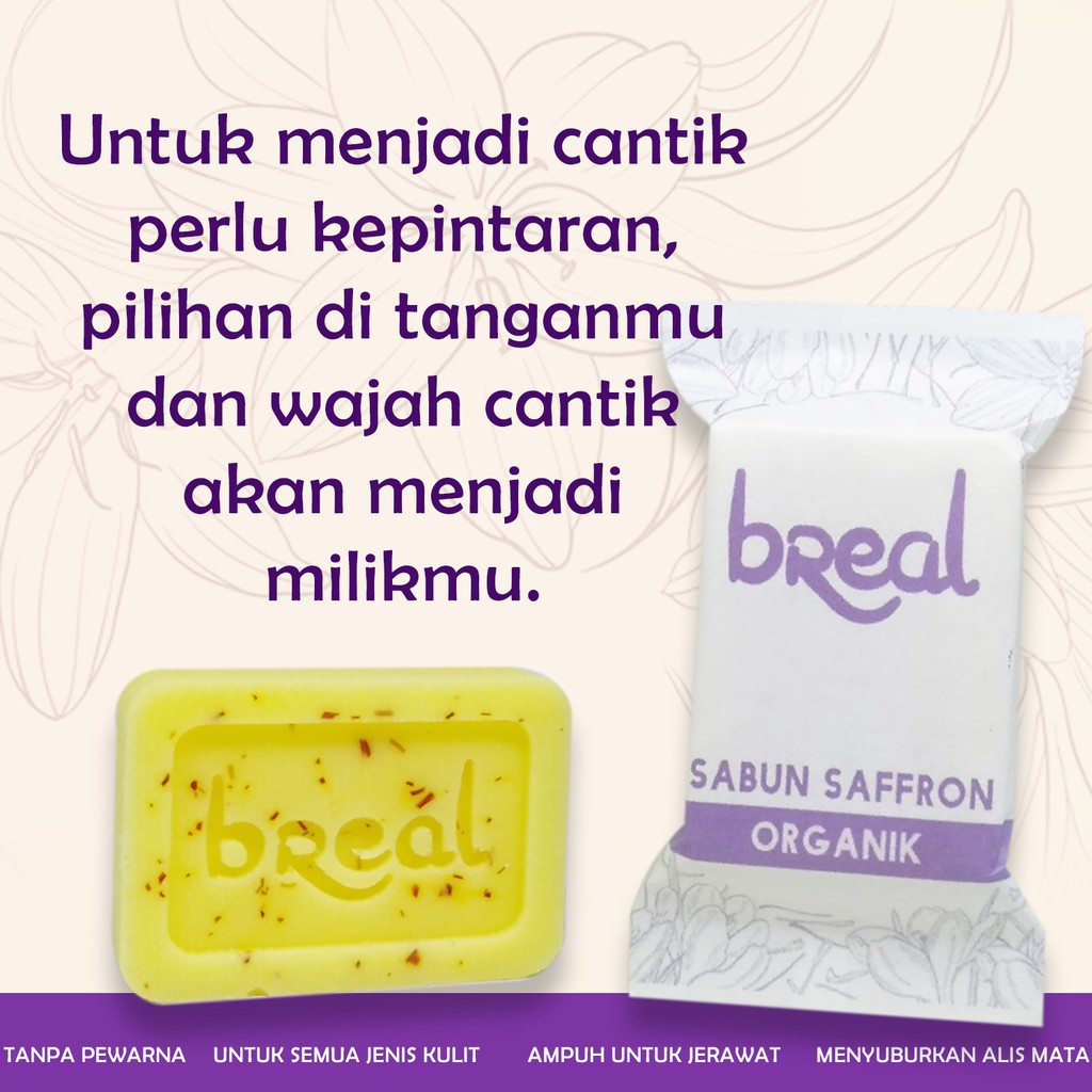 Sabun Jerawat Dan Bekas Jerawat Pria Wanita Organik Safron Soap Saffron Bopeng BREAL Sabun Safron 20