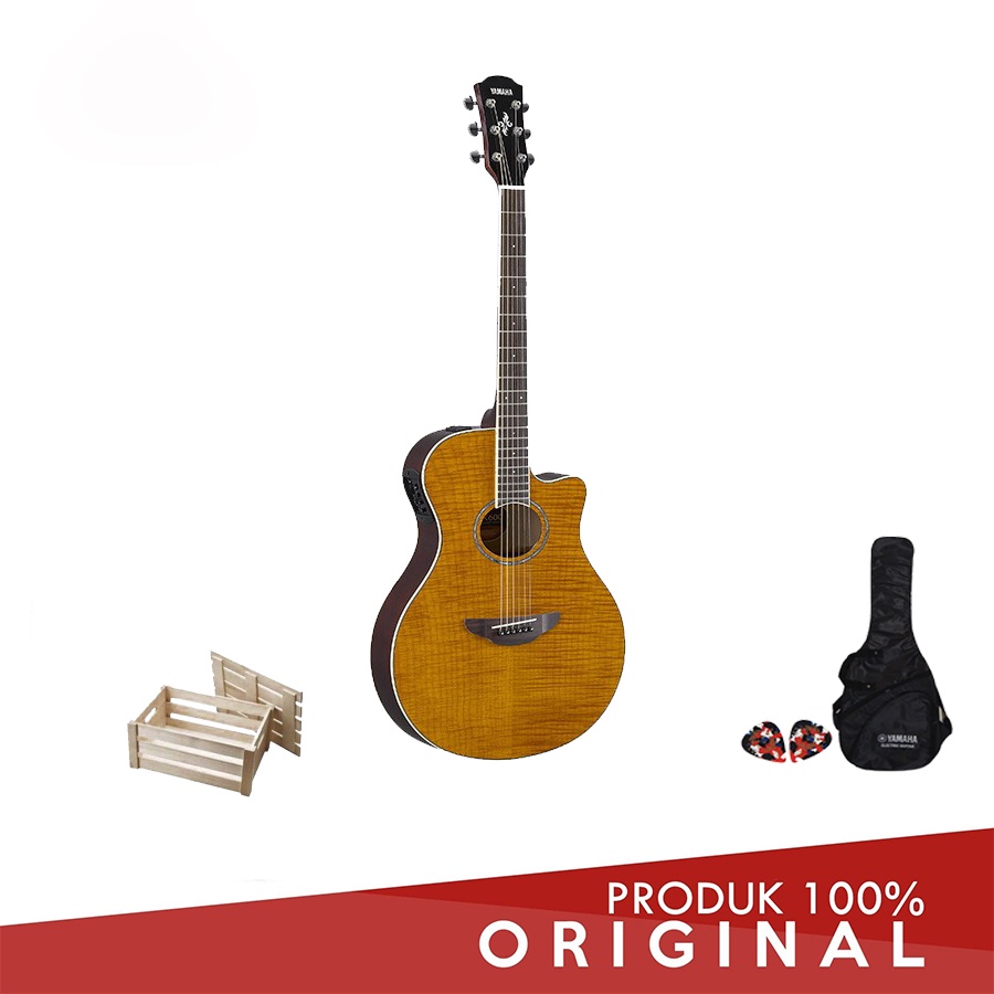 Yamaha APX600FM AMB APX600 FM AMB APX 600FM + SOFTCASE & 2 PICK + PACK KAYU