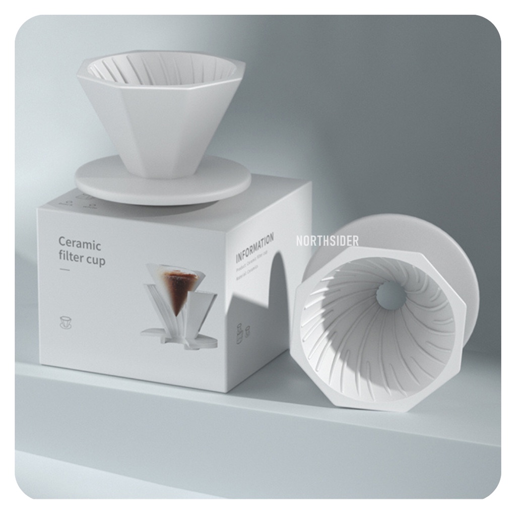 OCTAGONAL V60 CERAMIC DRIPPER KOPI MANUAL BREW PREMIUM NB-0804