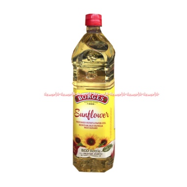 Borges Sunflower Oil 1L Minyak Goreng Biji Bunga Matahari Eco Bottle Bor Gess Sun Flower Cooking Oil Borgez Borgess 1 Litter