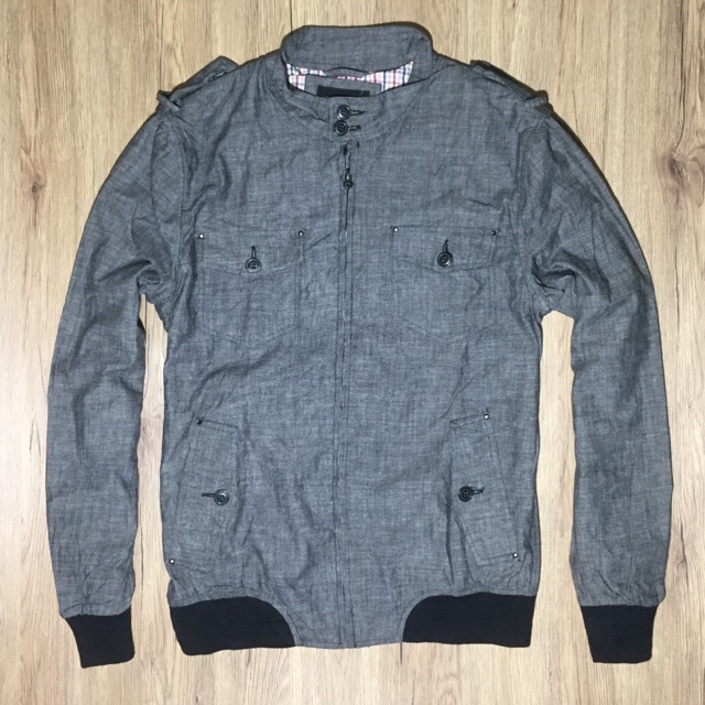 Jaket harrington 21 men original work jacket jaket kerja gray abu abu