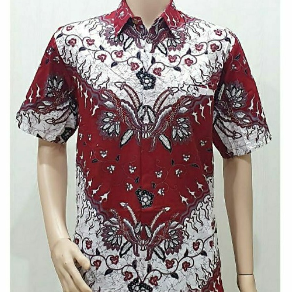 Kemeja Batik Jumbo 4L-5L Big Size Lengan Pendek Baju Atasan Hem Batik Pria Modern Seragam NGT-Mrh