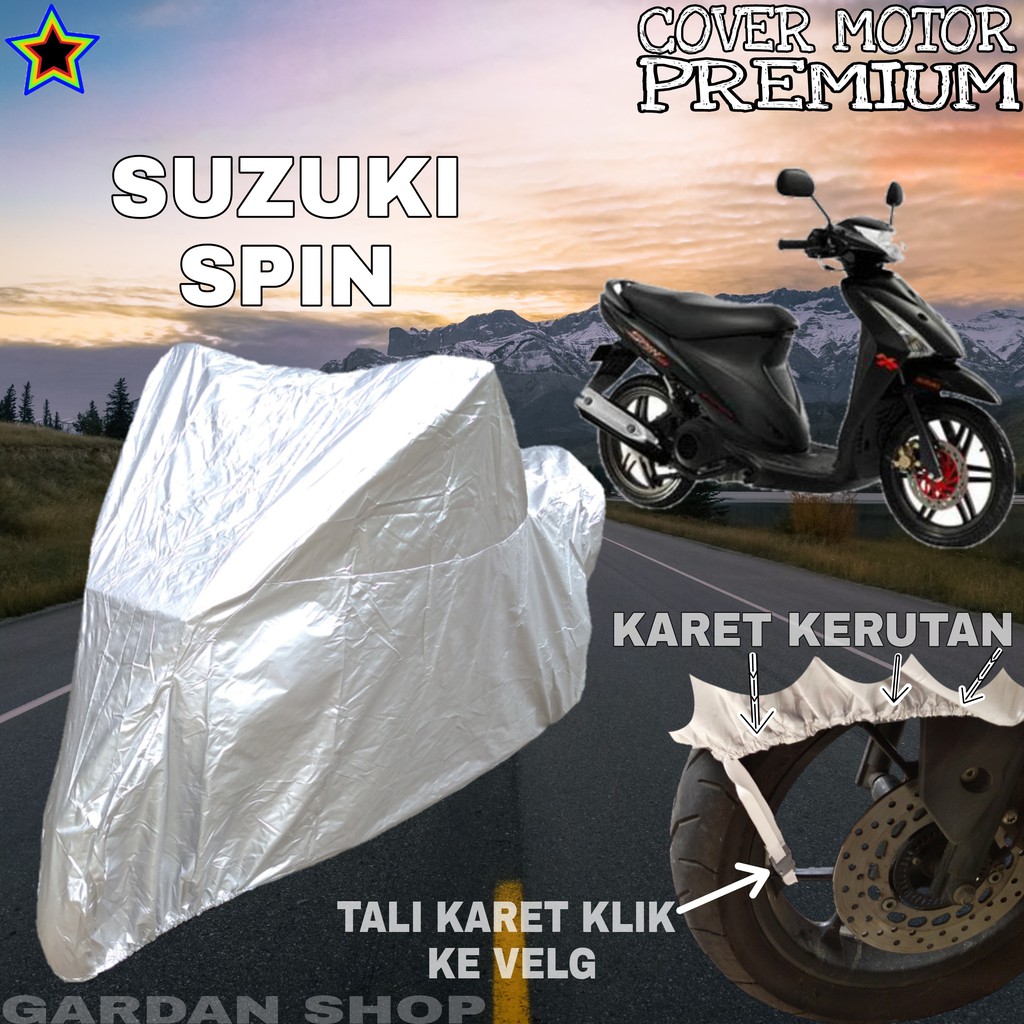 Sarung Motor SUZUKI SPIN SILVER POLOS Body Cover Penutup Motor Suzuki Spin PREMIUM