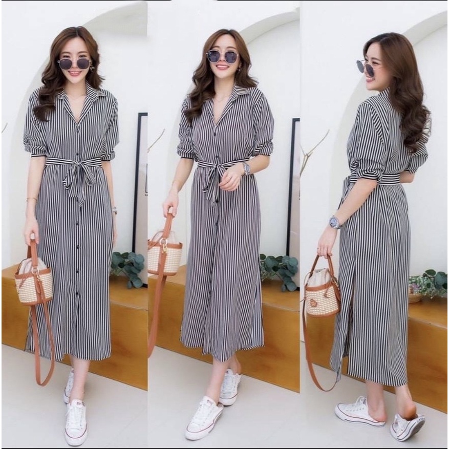 FWG - MAXI DRESS TIARA / DRESS SALUR / DRESS WANITA / LONGDRESS / DRESS KOREA STYLE / DRESS