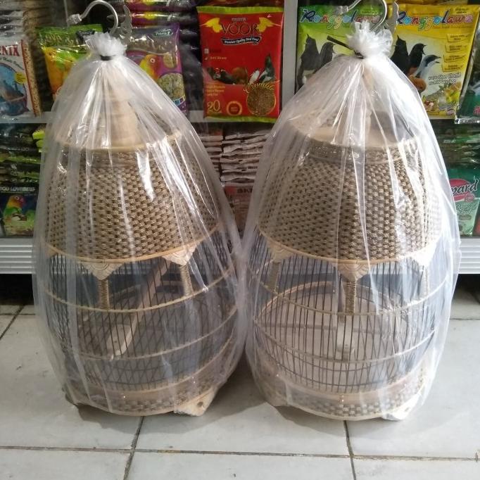 kandang/sangkar burung perkutut rajut rotan jambu grab/gojek ---Murah---