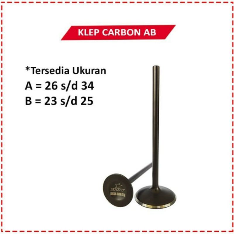 KLEP CARBON AB BRT BATANG 5mm Klep Karbon AB tersedia Diameter Batang 5 dan 4.5mm