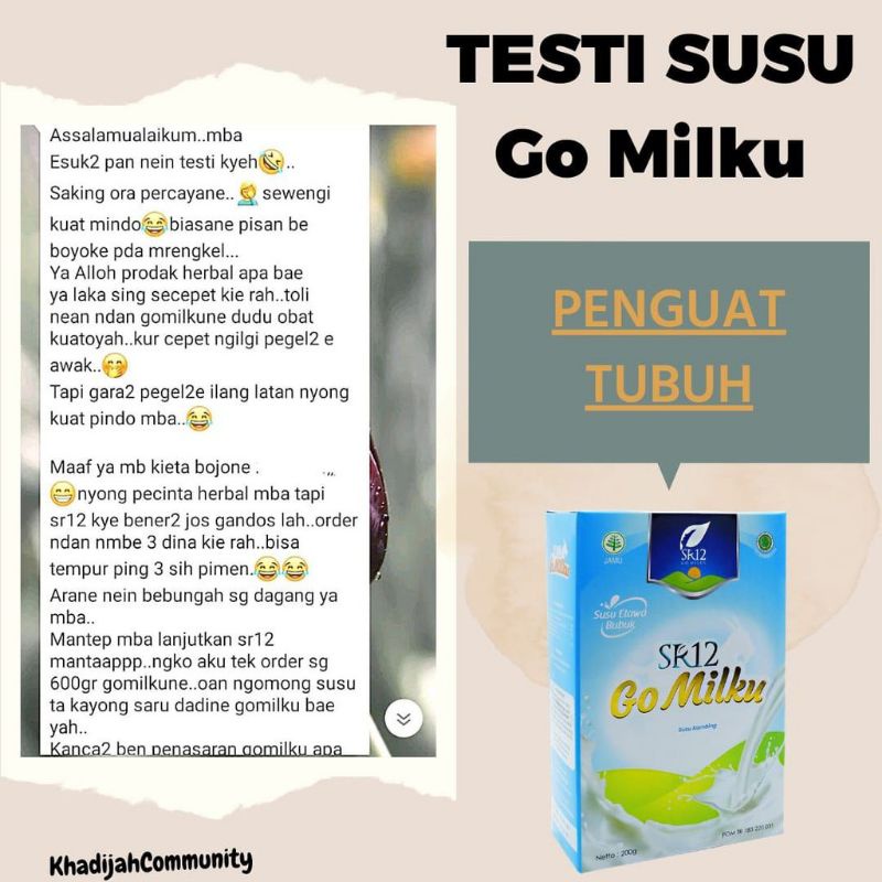 

Susu Gomilku SR12 susu Kambing Etawa susu untuk tulang dan kolestrol