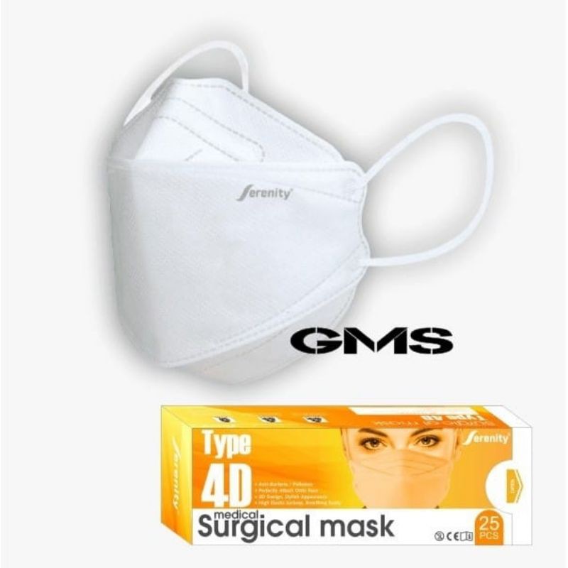 Masker Medis 4D Serenity Box isi 25 Pcs / Surgical Face Mask 4D