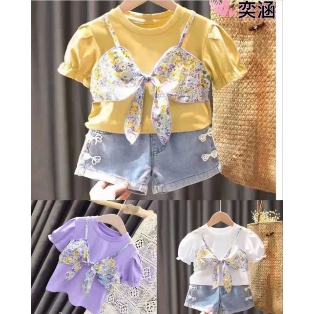 set hotpans anak perempuan/setelan anak perempuan/setelan import anak perempuan