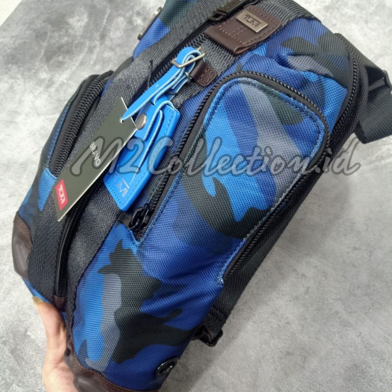 New Slingbag Tumi Saratoga Camo Blue Bodybag Tas Selempang Mirror Quality