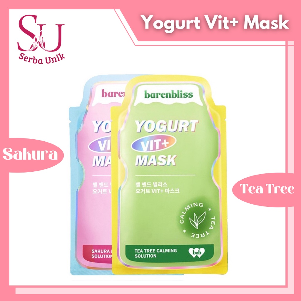 Bnb Barenbliss Yogurt Vit+ Mask - Calming Sheet Mask Korea Essence Serum Masker Wajah Skincare 25ml