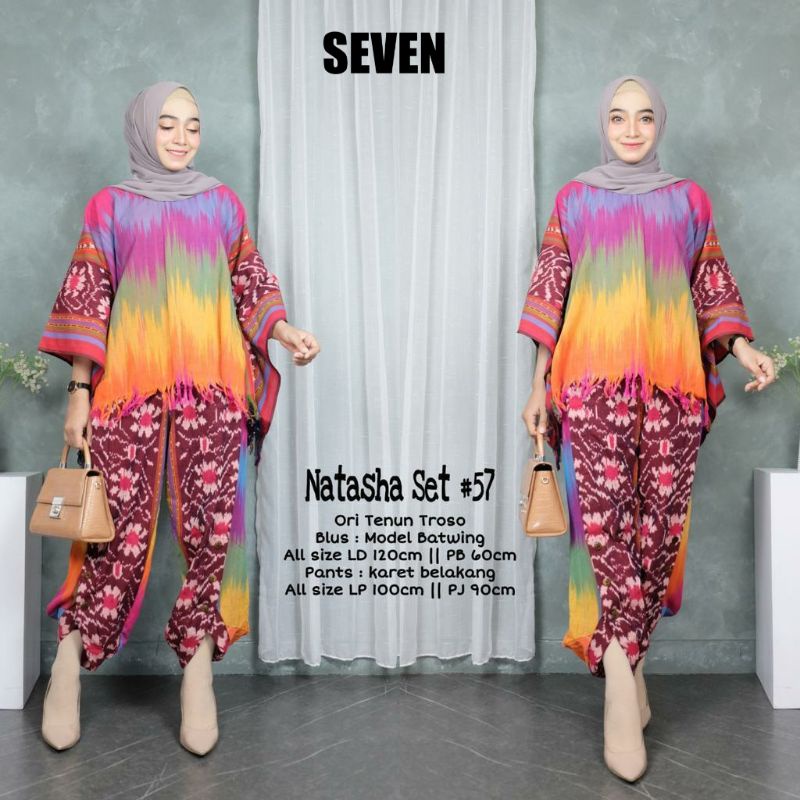 Setelan baju wanita model batwing natasha set tenun troso ori
