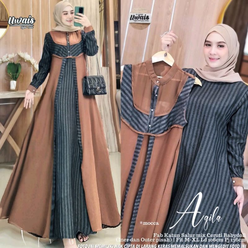 Aqila Gamis syar'i  syantik Realpic banget ORI Uwais
