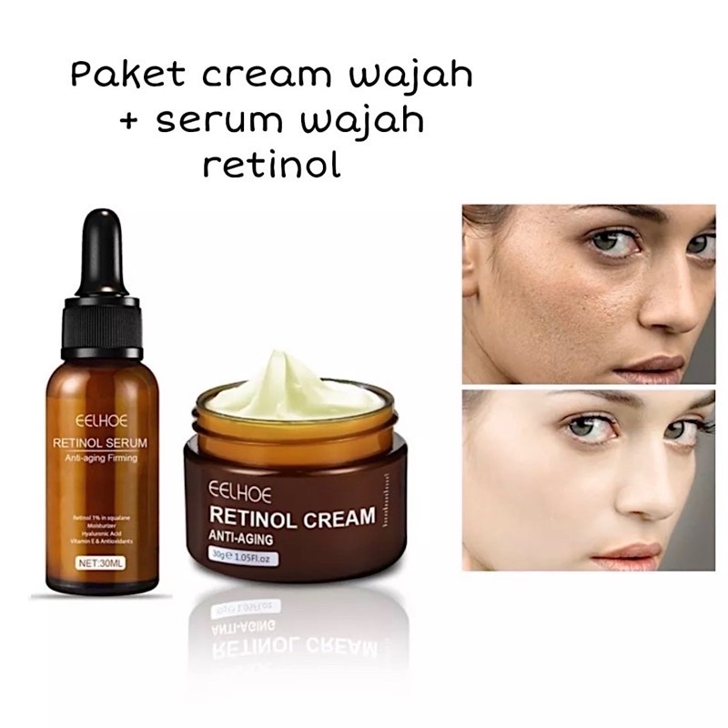 EELHOE Set Retinol Cream Wajah 30g + Serum Wajah 30ml