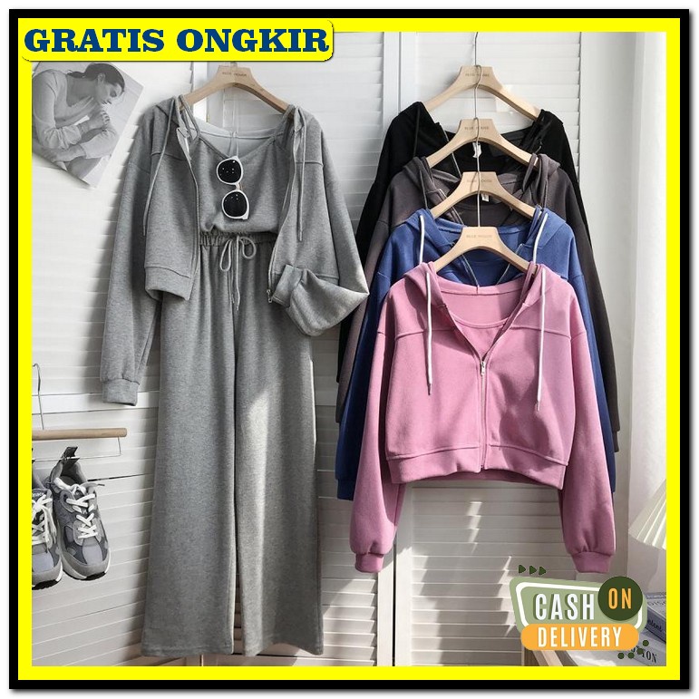 One Set Wanita Import Cotton Rayon Bangkok Bahan Super Halus Adem St50 Sprina Set - Pakaian Wanita