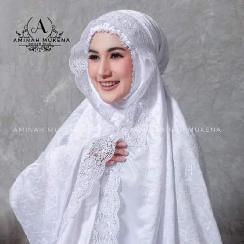 MUKENA MUKENAH JUMBO DEWASA SUTRA PRADA BORDIR PREMIUM CANTIK MEWAH MOTIF TERBARU 2021 2020 TELEKUNG