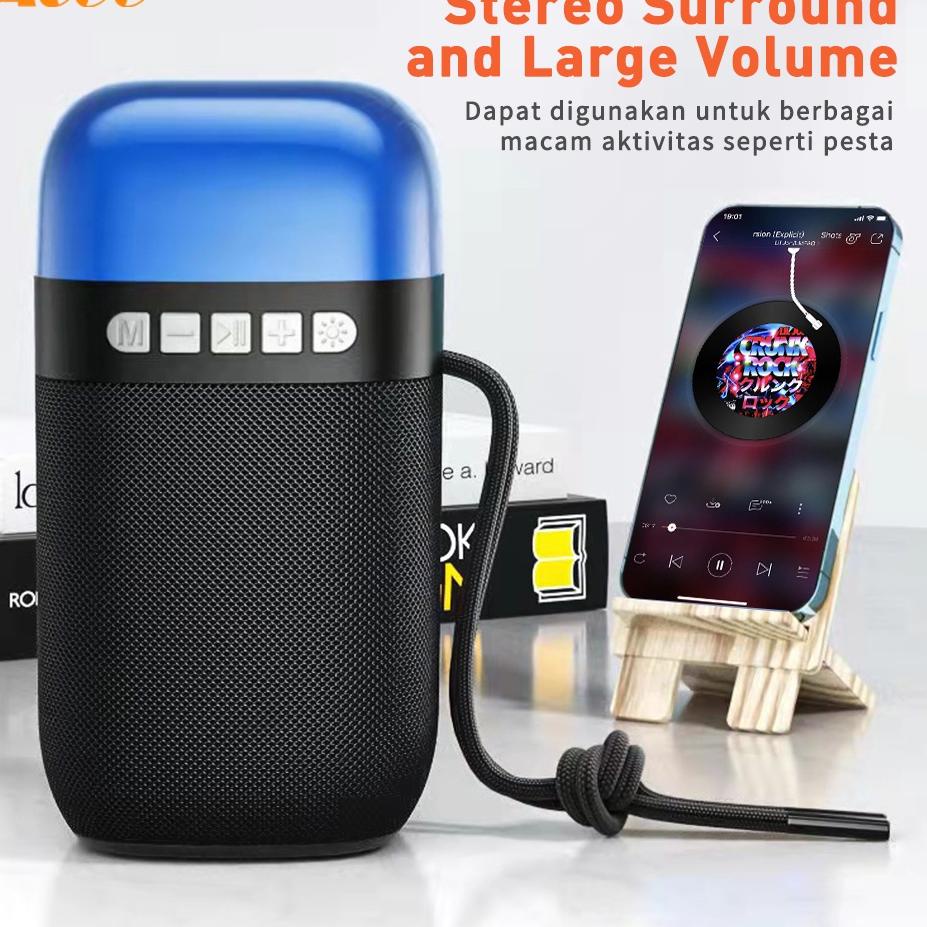 Big Sale.. TACOO Bluetooth speaker subwoofer volume tinggi lampu bercahaya warna-warni 3D stereo sur