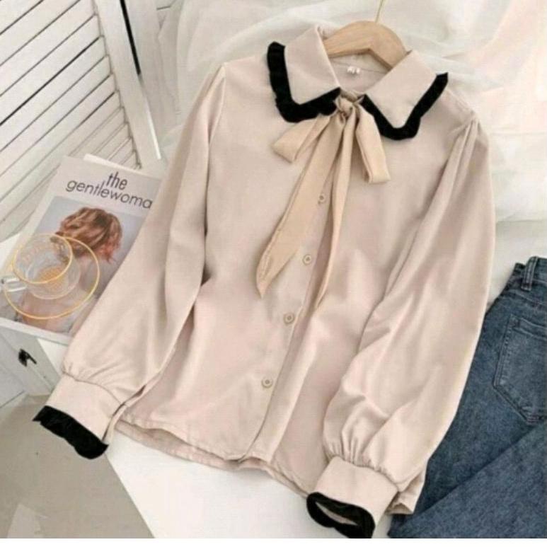 JNP.02Jl22ˢ | Blouse Reisa Blus Baju Atasan Cewek Blous Korean Style Import Pakaian Wanita Lengan Pa