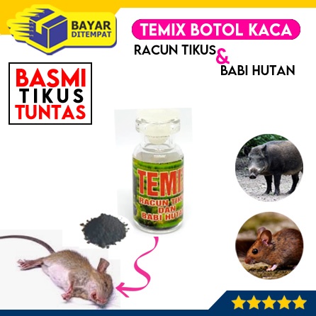 Racun Tikus TEMIX BOTOL KACA Temik Obat Anti Celeng Babi Hutan Ampuh