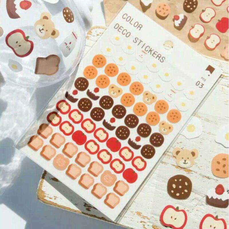

KIANDAA SS0049 3-4 Lembar Stiker Sheet Kartun Lucu Dekorasi jurnal diary studygram scrapbook deco sticker bahan pet KIANDA