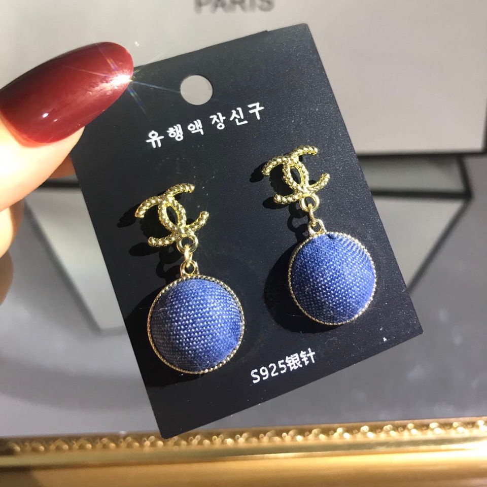 Anting Tusuk Gantung Temperament Bahan Jeansdenim Gaya Barat Slim Untuk Wanita